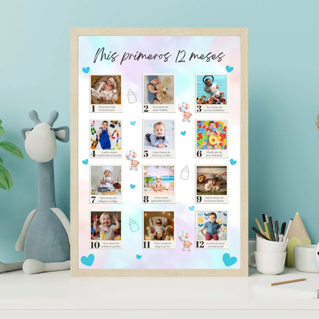Calendario de Fotos para tu Bebé de 1 a 12 meses